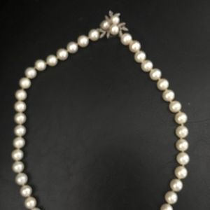 Vintage South Sea Pearl Necklace w Diamond Clasp